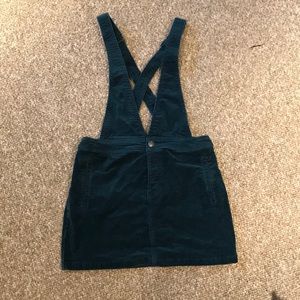 Teal Corduroy Overall Dress